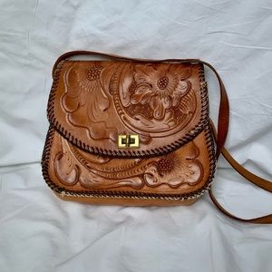 Hand tooled leather purse